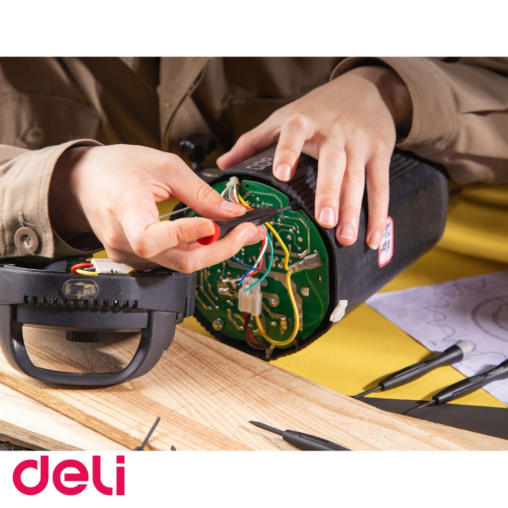 Set 6 surubelnite de precizie Deli, maner cauciuc-plastic ergonomic, pentru electronice si mecanica fina [4]