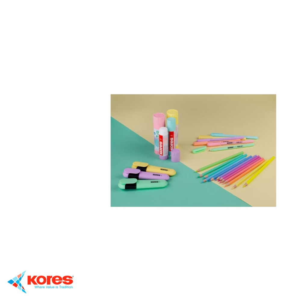 Set 6 textmarkere pastel Kores, cerneala pe baza de apa, forma ergonomica, pentru evidentiere texte [5]