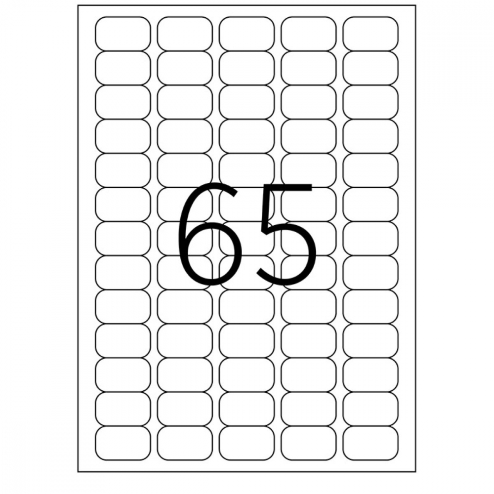 Set 6500 etichete autoadezive A4, 100 coli, 65 etichete/coala, 38.1x21.2 mm, albe, colturi rotunde, pentru imprimante laser si inkjet, Tanex TW-2065 [2]