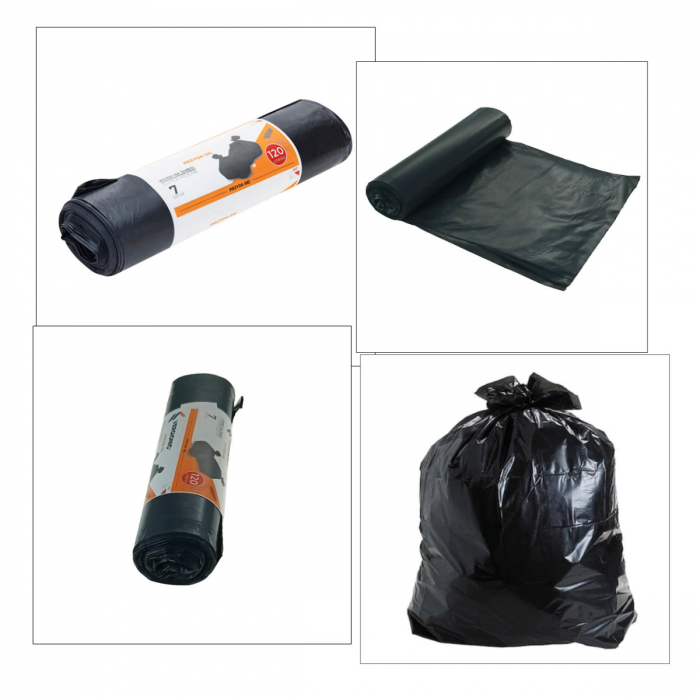 Set 7 saci menajeri, 120L, dimensiuni 70x105 cm, negri [4]