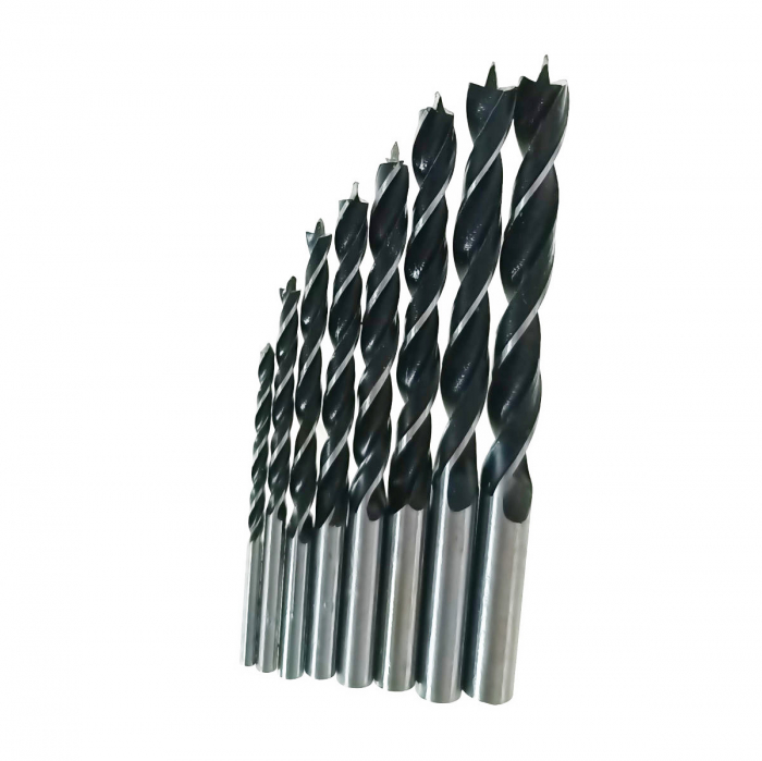 Set 8 burghie, pentru lemn, Top Tools 60H808, mandrina standard, 3-10 mm, negre [3]