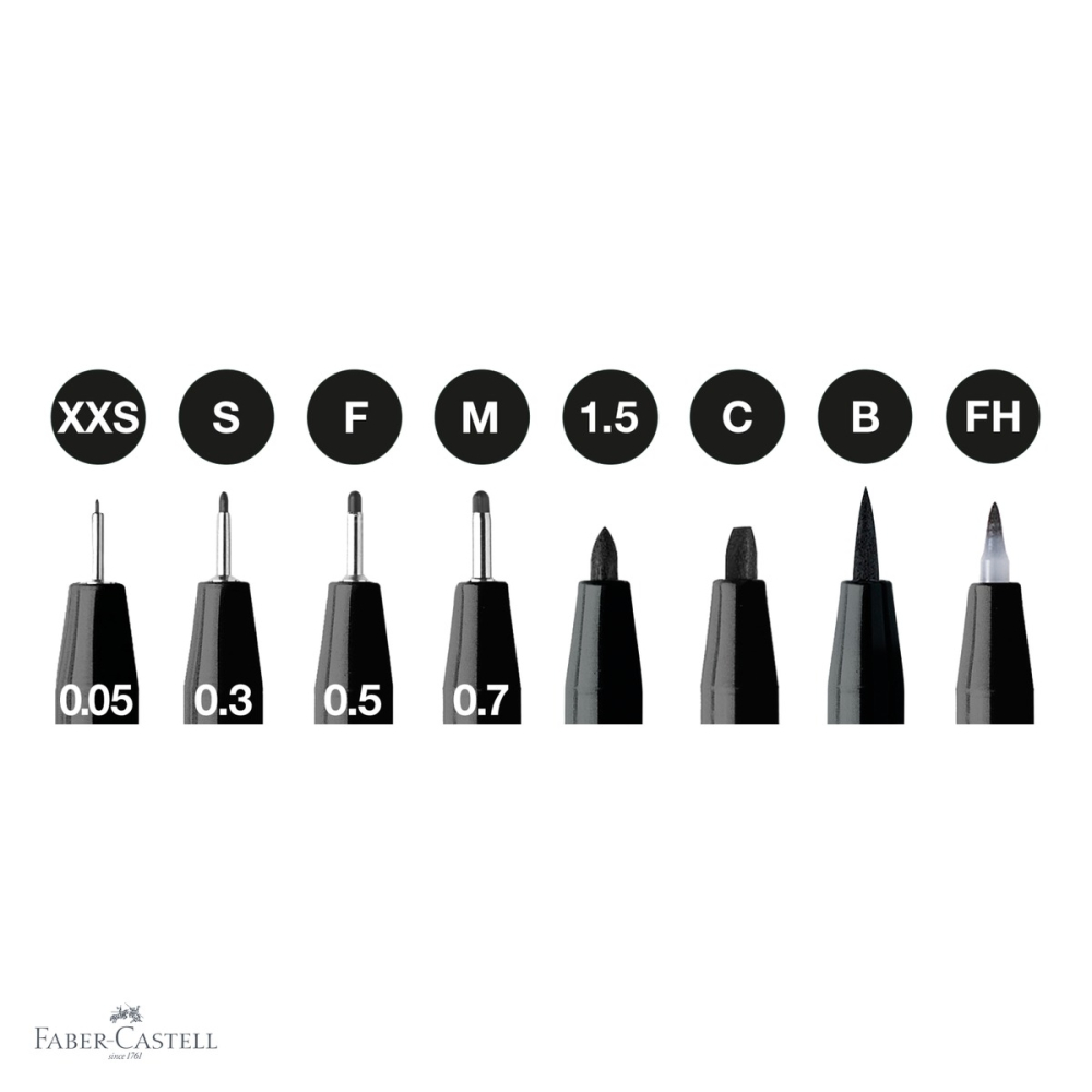 Set 8 markere Pitt Artist Pen Faber-Castell, cerneala permanenta rezistenta la apa, pentru desen si ilustratie [4]