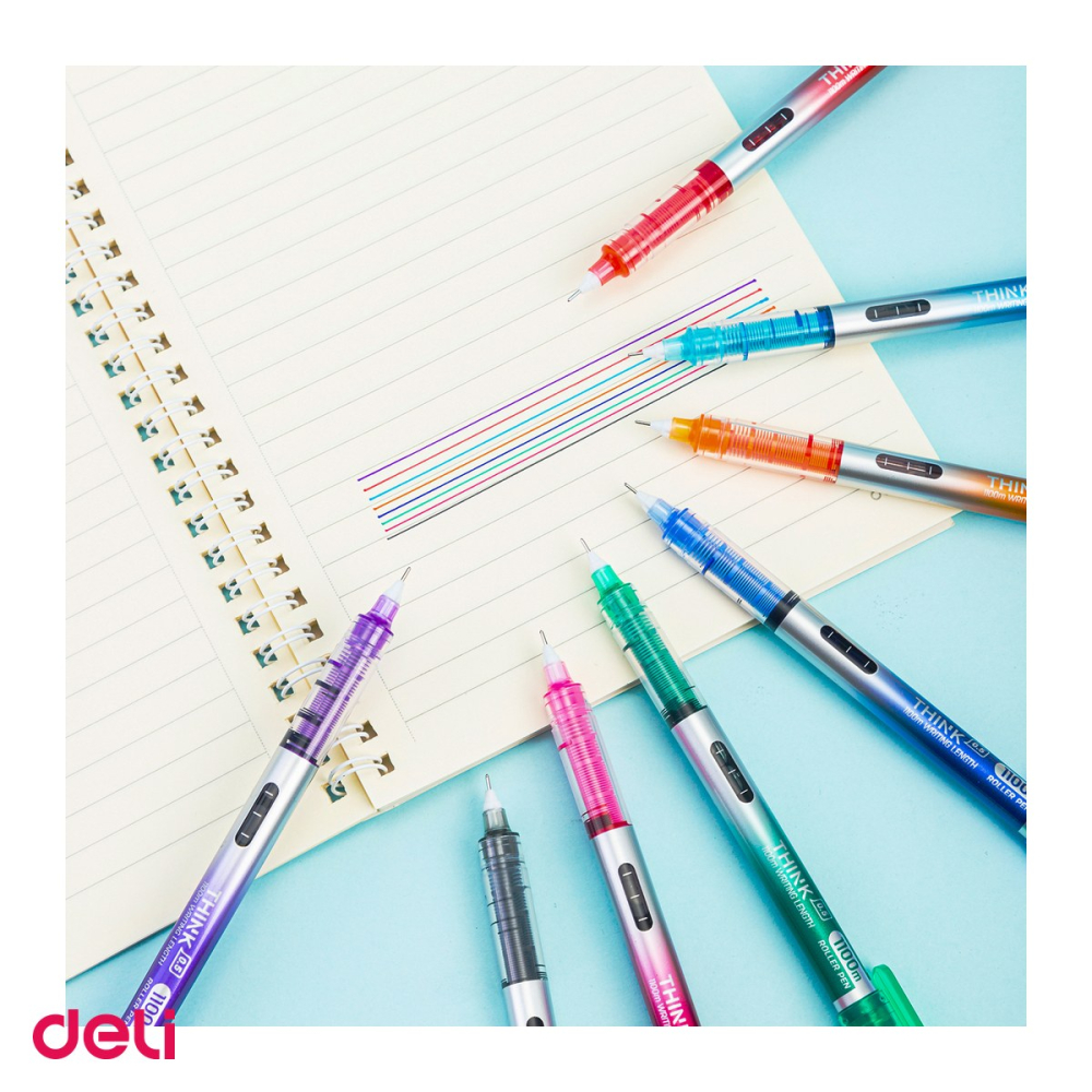 Set 8 rollere Deli Free Ink, 0.5 mm diverse culori [5]