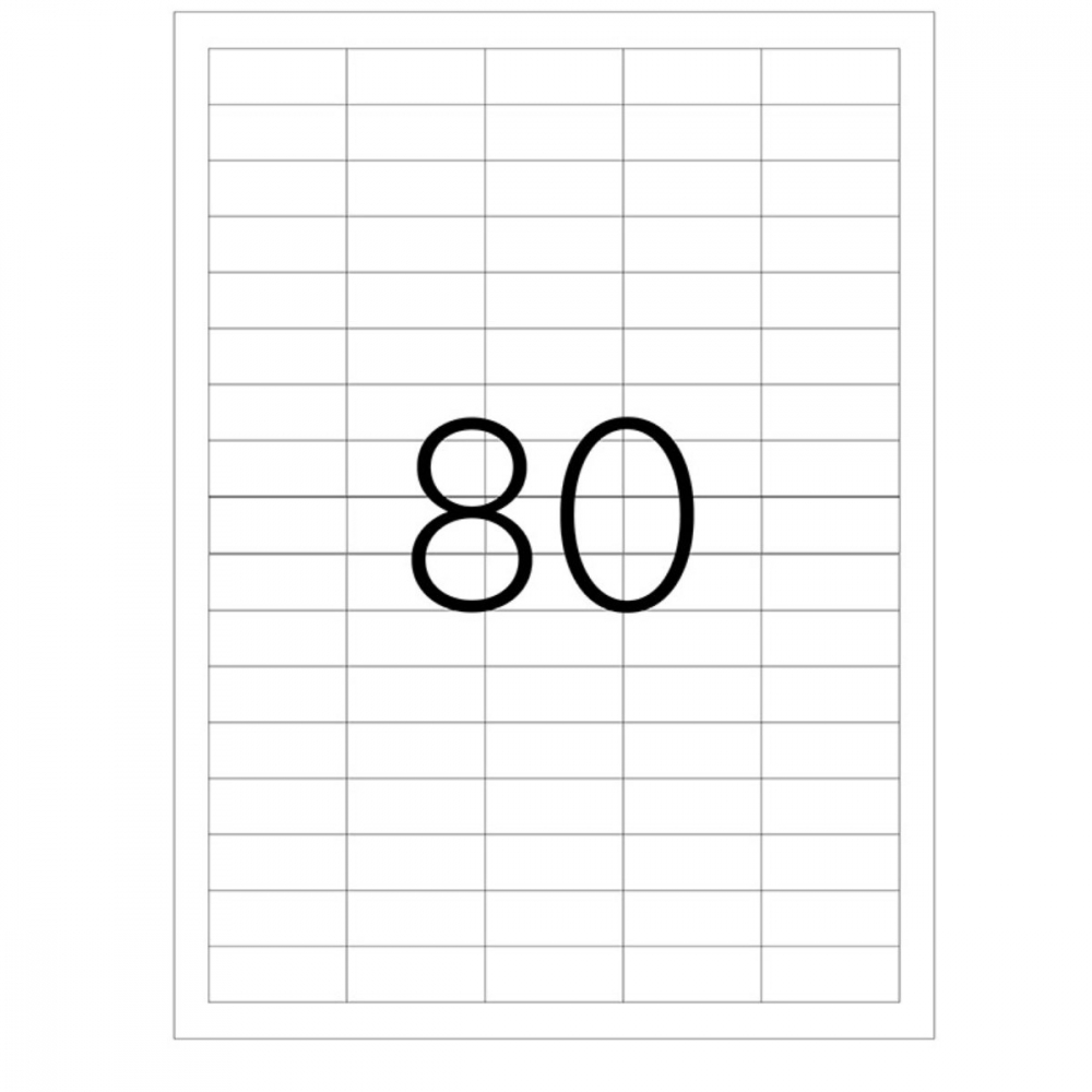 Set 8000 etichete autoadezive A4, 100 coli, 80 etichete/coala, 37x14.25 mm, albe, colturi drepte, pentru imprimante laser si inkjet, Tanex TW-2180 [2]