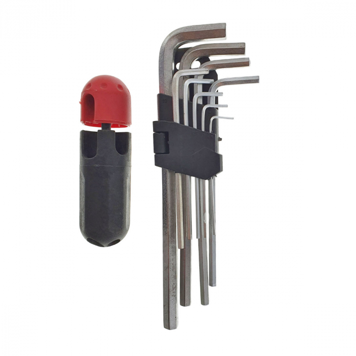 Set 9 chei hexagonale ''Allen'' tip imbus, cu maner, 1.5 / 2 / 2.5 / 3 / 4 / 5 / 6 / 8 / 10 mm, lungime 80 - 210 mm [3]