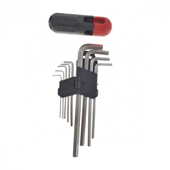 Set 9 chei hexagonale ''Allen'' tip imbus, cu maner, 1.5 / 2 / 2.5 / 3 / 4 / 5 / 6 / 8 / 10 mm, lungime 80 - 210 mm [2]