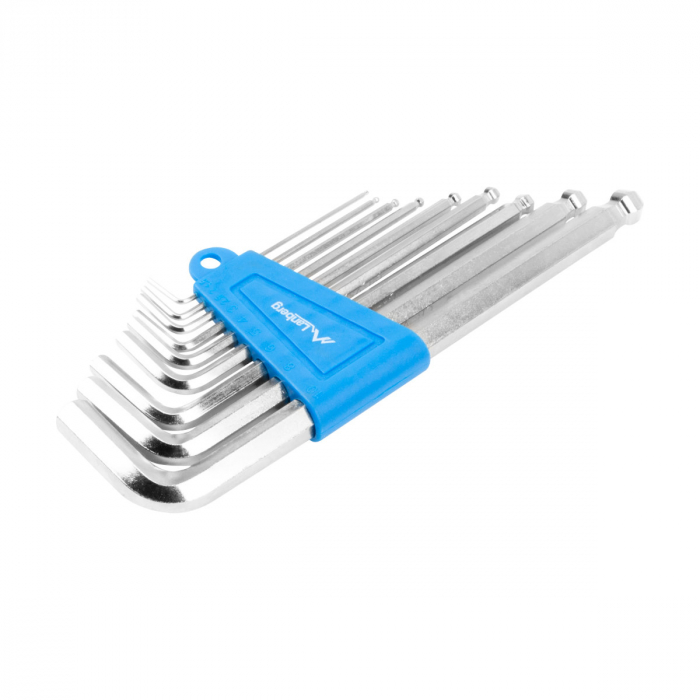 Set 9 chei hexagonale ''Allen'' tip imbus, Lanberg 41976, cu capat sferic, 1.5 / 2 / 2.5 / 3 / 4 / 5 / 6 / 8 / 10 mm, lungime 75 - 170 mm [3]