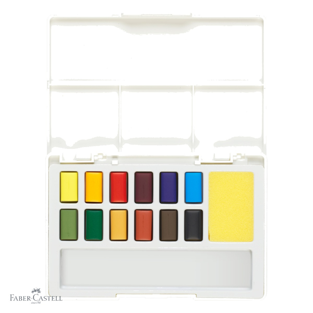 Set acuarele 12 culori Faber-Castell Creative Studio, pigmenti de inalta calitate, pentru pictura in aer liber [4]