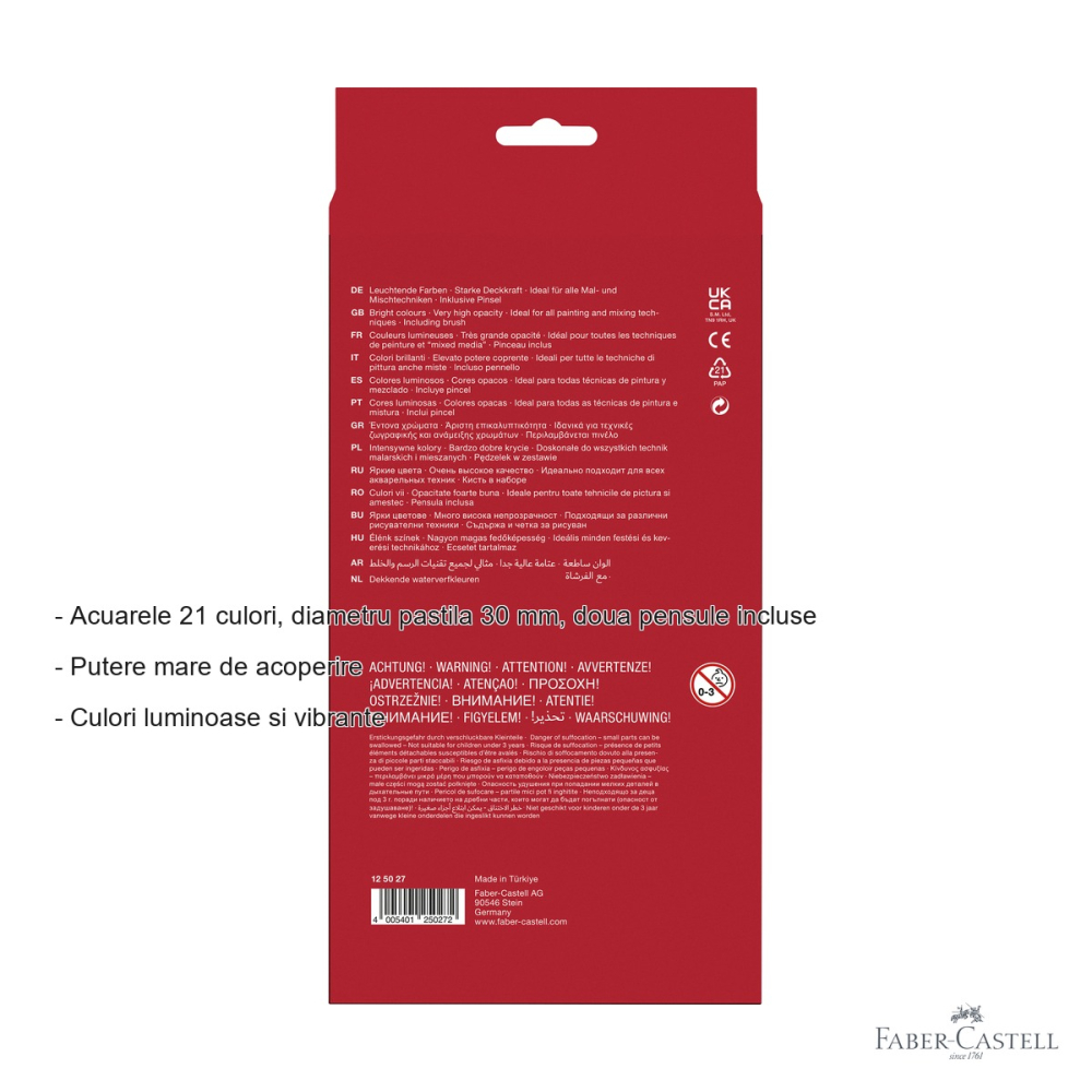 ACUARELE 21 CULORI 30MM + PENSULA 2023 FABER-CASTELL [2]
