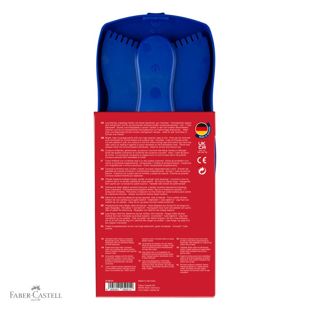 Set acuarele Faber-Castell Connector 12 culori albastre, cu pensula inclusa, pentru scoala [4]