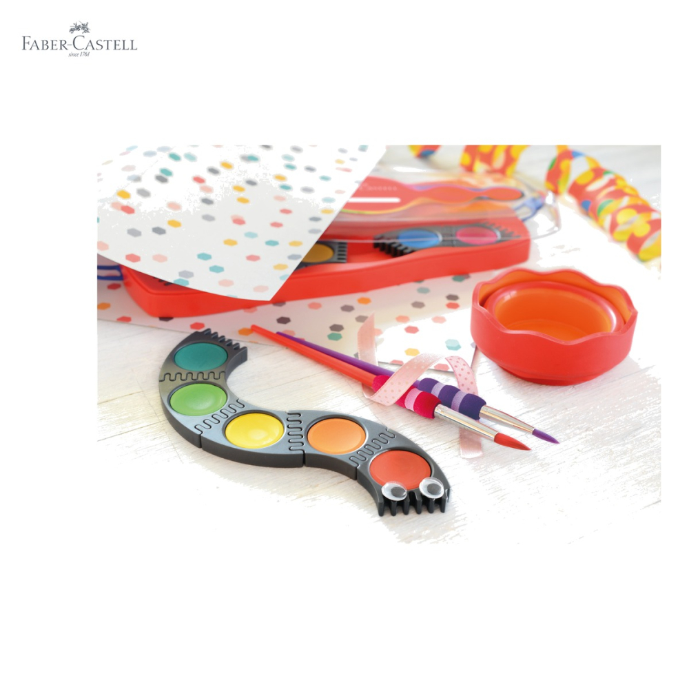 Set acuarele Faber-Castell Connector, 12 culori luminoase cu tub alb inclus, pentru copii si scolari [5]
