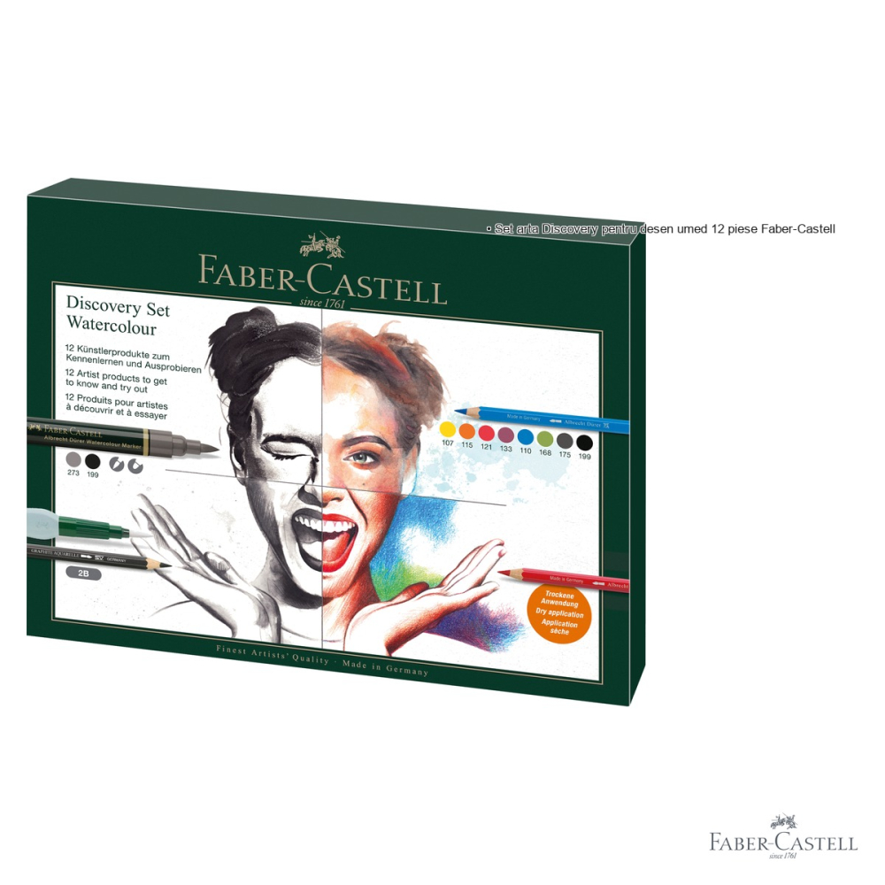 Set arta Discovery Faber-Castell pentru desen umed 12 piese cu creioane acuarela Albrecht Durer [3]