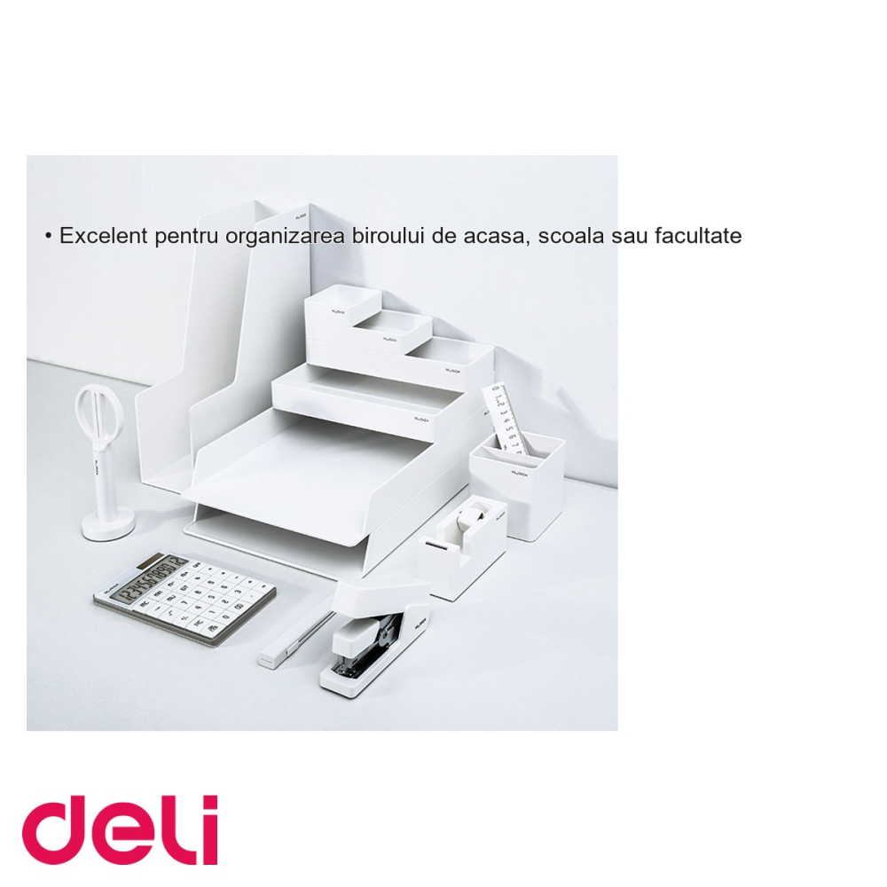 Set birou premium 14 piese Deli NuSign, organizator modular din ABS, pentru birou acasa sau la scoala [3]