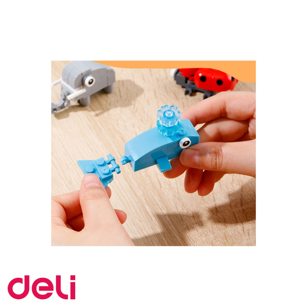 Set blocuri constructii tip Lego Deli, model animale asortate, din plastic, jucarie creativa si educativa pentru copii [5]