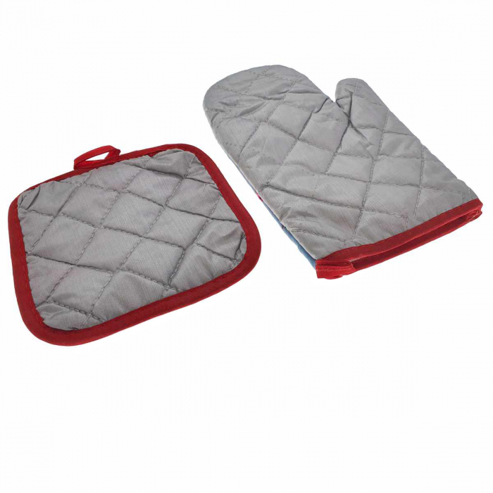 Set bucatarie Flamingo Blue, contine manusa profesionala pentru cuptor si suport oala [3]