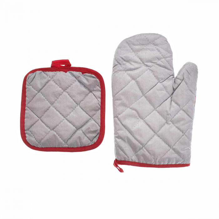 Set bucatarie Flamingo Blue, contine manusa profesionala pentru cuptor si suport oala [2]