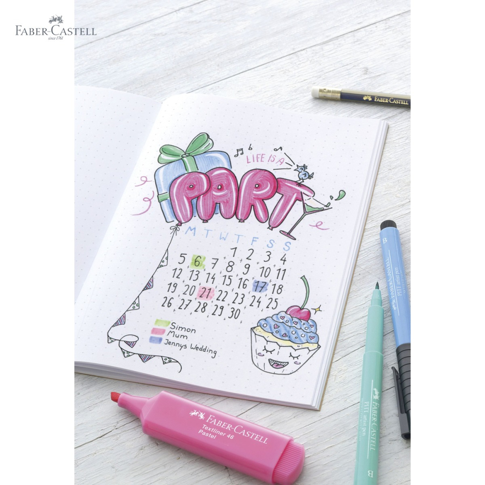 Set Bullet Journaling 9 piese Faber-Castell, markere Pitt Artist Pen cu pensula, pentru caligrafie si jurnal creativ [5]