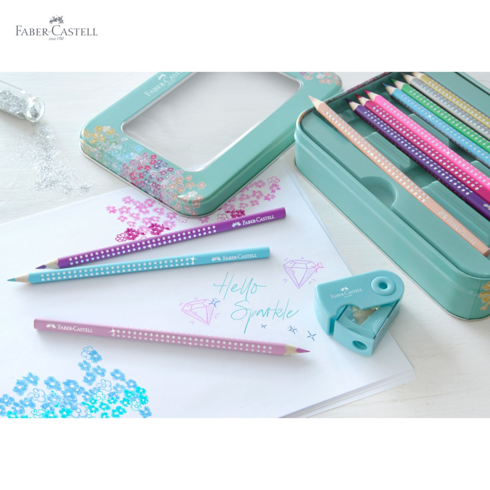 Set cadou 20 creioane colorate Sparkle Faber-Castell cu ascutitoare, pentru fetite [5]