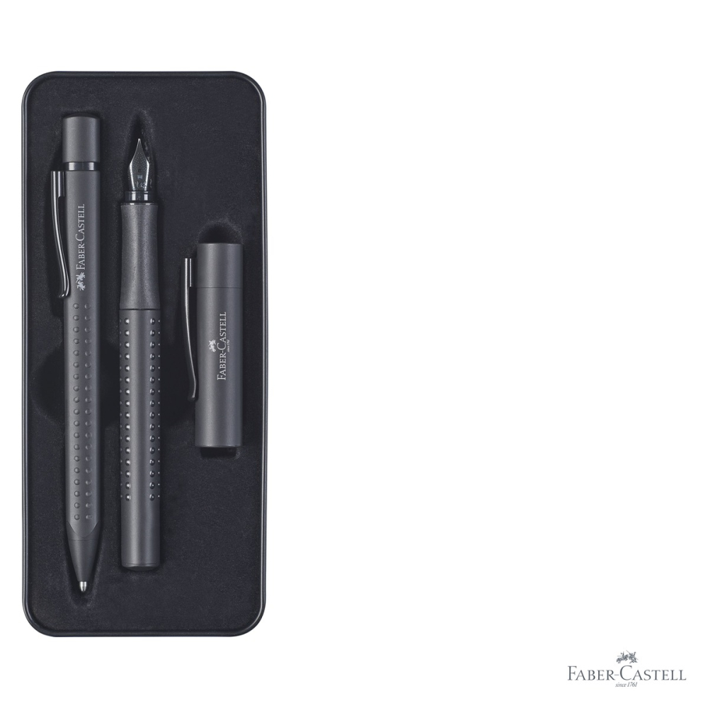Set cadou stilou si pix Faber-Castell Grip 2011 All Black, design elegant, editie speciala [3]
