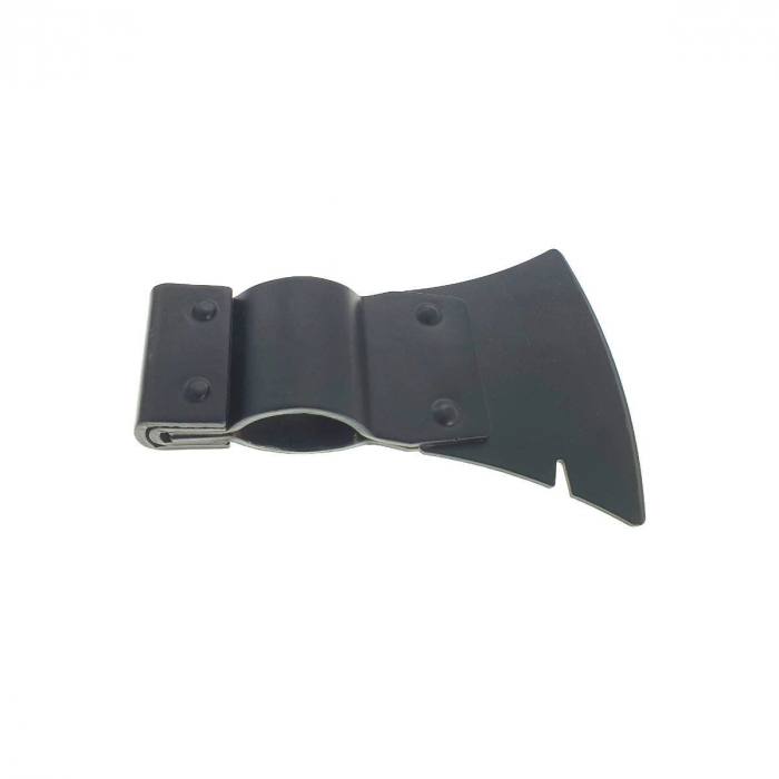 Set cazma, topor, cutit si fierastrau, cu coada metalica 340x30mm cu maner si husa cu prindere la centura [4]