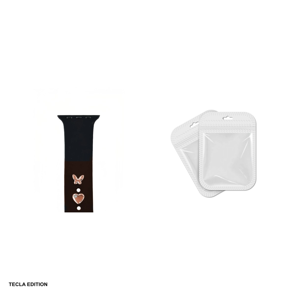 Set charms pentru curea smartwatch model fluture, Roz auriu [4]