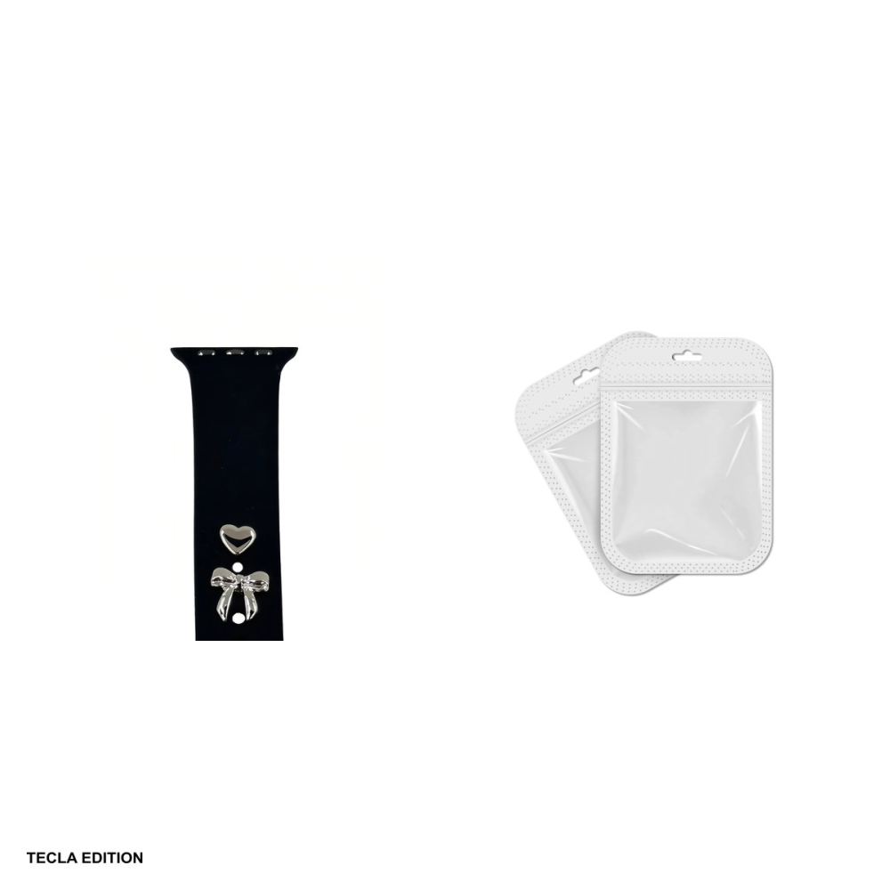 Set charms pentru curea smartwatch model fundita, Argintiu [4]