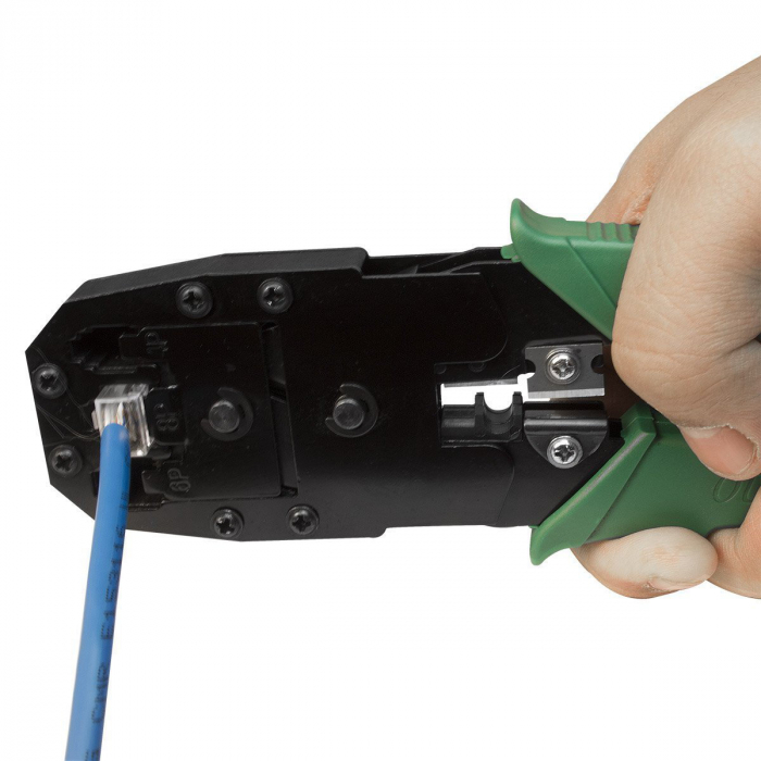 Set cleste de sertizare mufe retea, telefon, si cutter fire, Xtreme HY-200 00583, RJ45/RJ12/RJ11, verde cu negru [4]