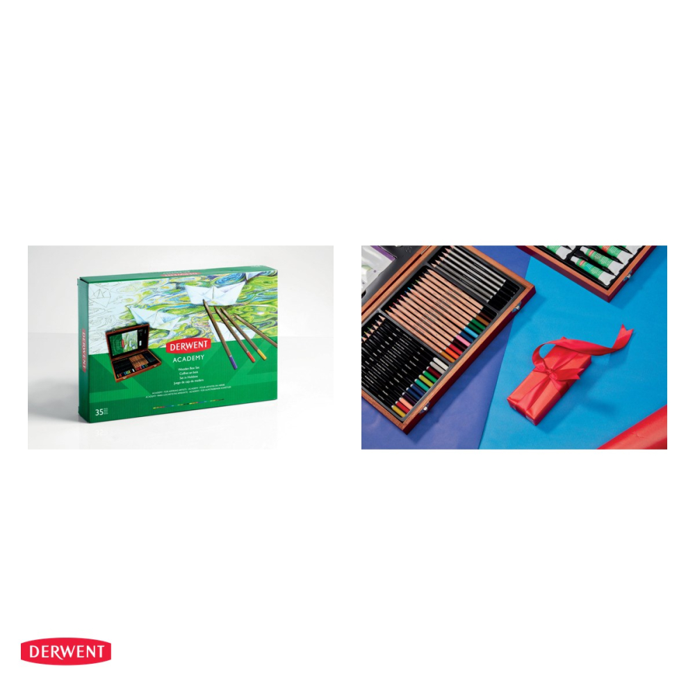 Set complet desen Derwent Academy, 35 piese, in cutie din lemn [4]
