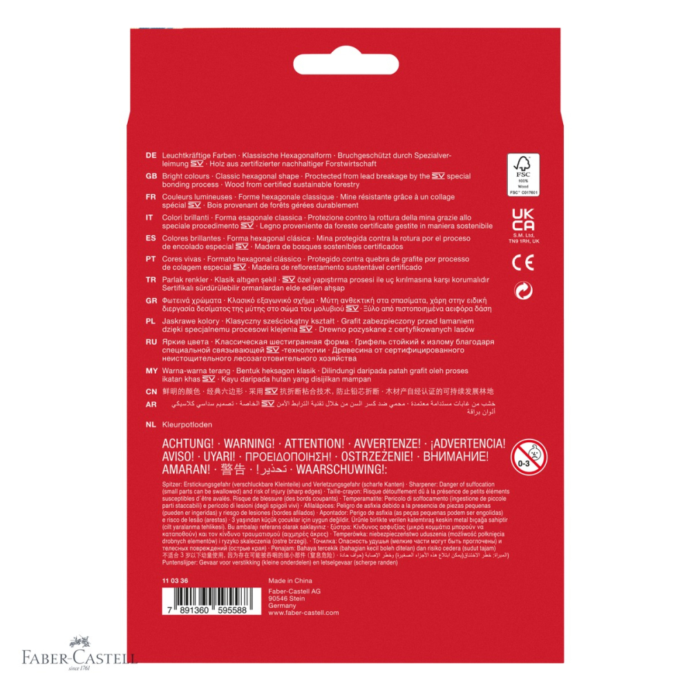 Set creioane colorate Faber-Castell Eco, 36 culori + 3 bicolore + grafit, cu ascutitoare, pentru scoala si desen [4]
