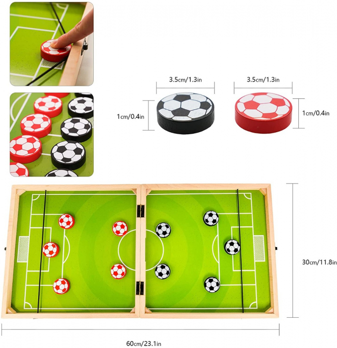 Set cu 4 jocuri, Sah, Fotbal, Gomoku si Gobang, cu suprafata de 30 x 30 cm, in cutie [8]