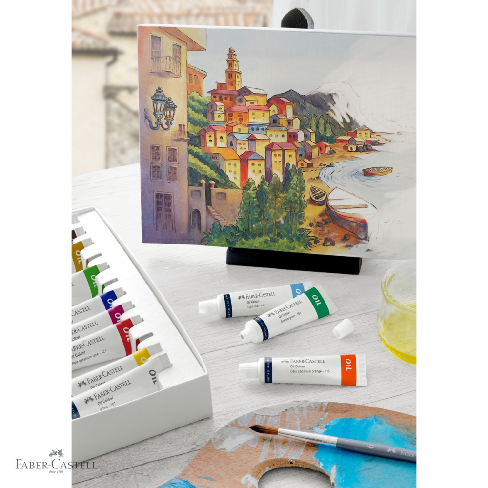 Set culori ulei Faber-Castell, 12 culori x 9 ml, pigmentare ridicata, pentru artisti si hobby [4]
