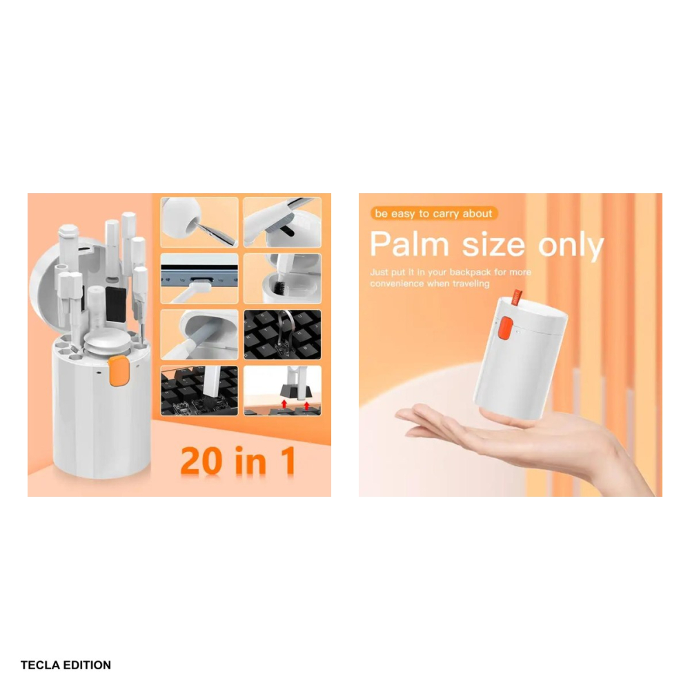 Set de curatare si intretinere dispozitive electronice, 20 in 1, cu perii, instrumente de accesat zone, pompa praf, dispenser lichide, pentru utilizare multifunctionala [5]