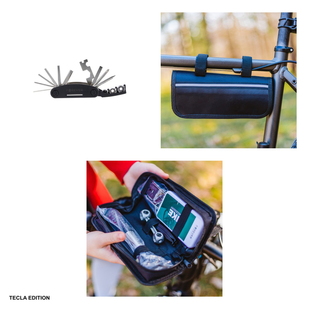 Set de reparatii pentru bicicleta in husa cu prindere pe cadru, Forever Outdoor [6]