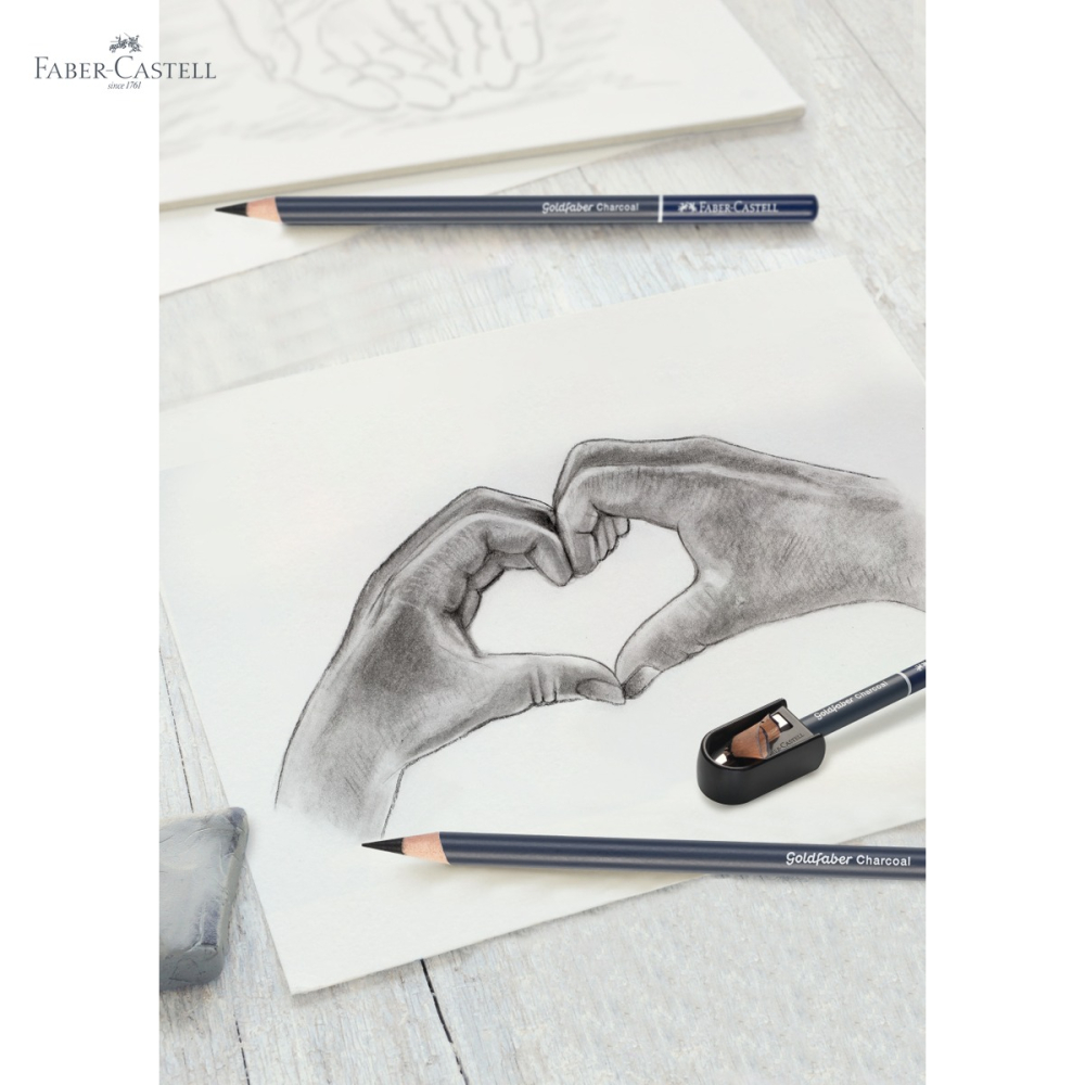 Set desen carbune 8 piese Faber-Castell Goldfaber, duritate multipla, pentru schite si grafica [5]