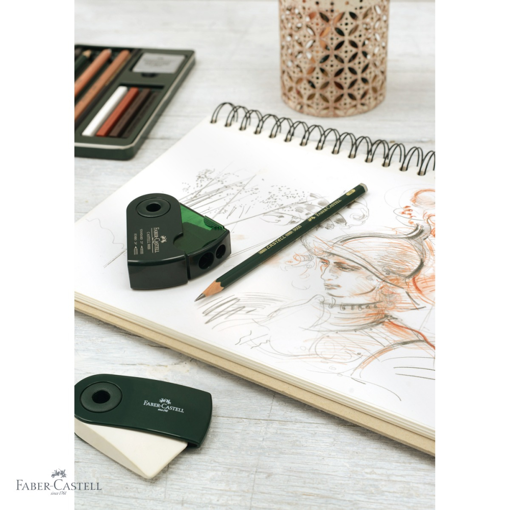 Set desen Pitt Monochrome 33 piese Faber-Castell, grafit, carbune si pastel, pentru artisti [4]