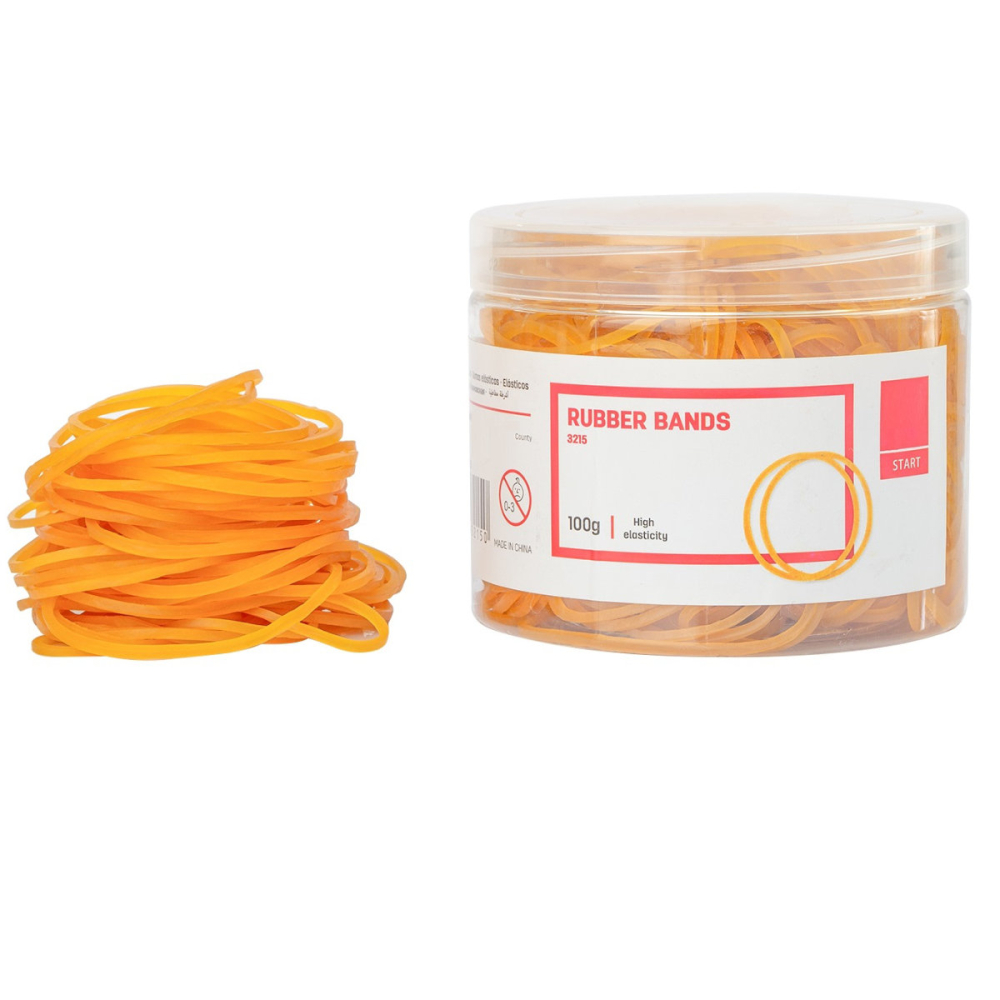 Set Elastice Bani, 100g, pentru Organizare Bancnote si Gospodarie, in Cutie Plastic, Galbene [3]