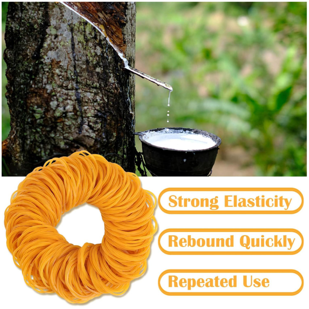 Set Elastice Bani, 100g, pentru Organizare Bancnote si Gospodarie, in Cutie Plastic, Galbene [5]