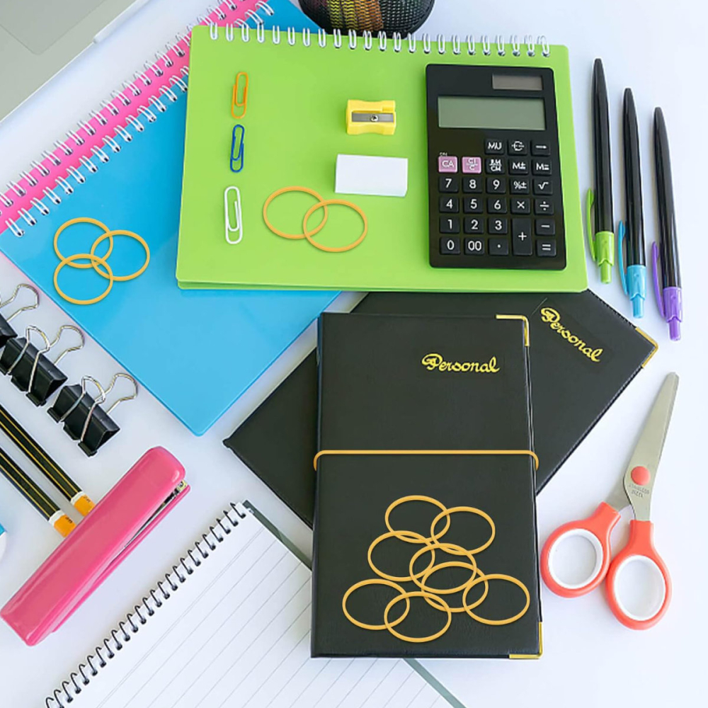 Set Elastice Bani, 100g, pentru Organizare Bancnote si Gospodarie, in Cutie Plastic, Galbene [6]