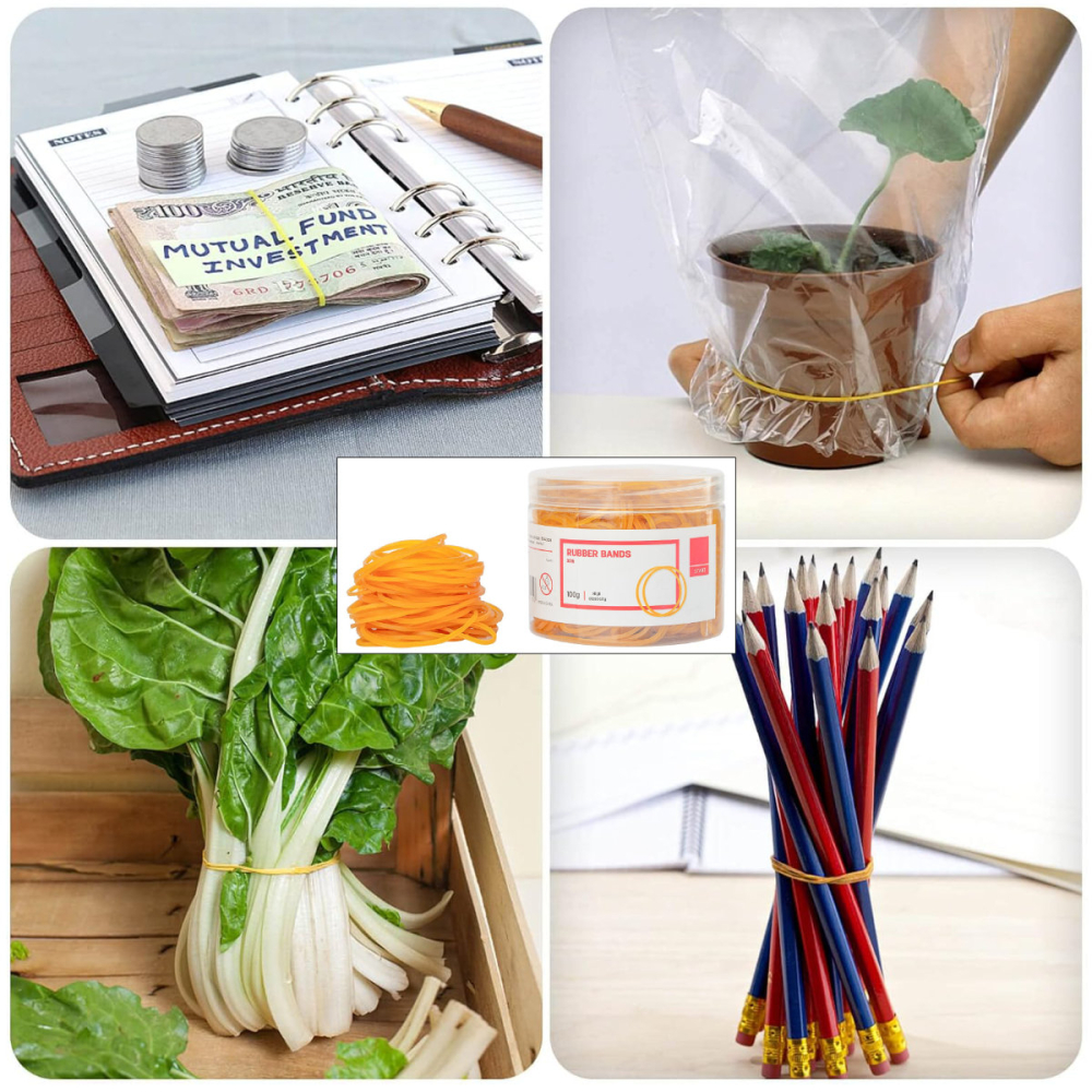 Set Elastice Bani, 100g, pentru Organizare Bancnote si Gospodarie, in Cutie Plastic, Galbene [2]