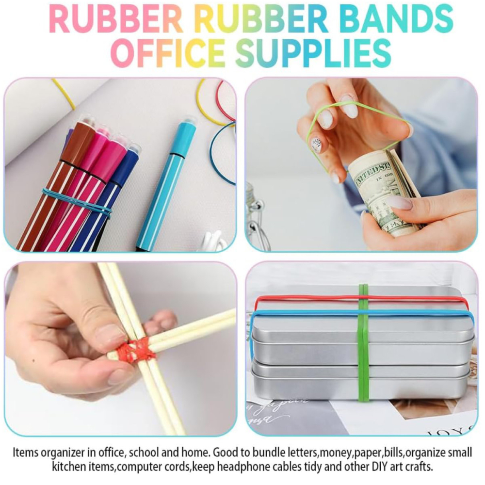 Set Elastice Bani, 90g, Rezistente si Versatile, pentru Organizare Bancnote si Documente, din Cauciuc Natural [3]