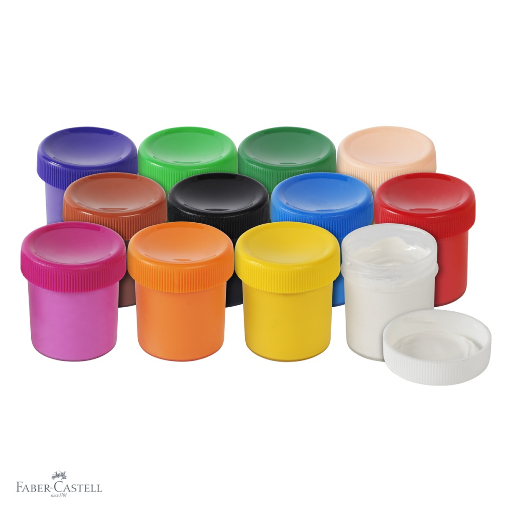 Set guase 12 culori Faber-Castell, 20 ml, culori vibrante si opace, pentru copii si tineri artisti [4]