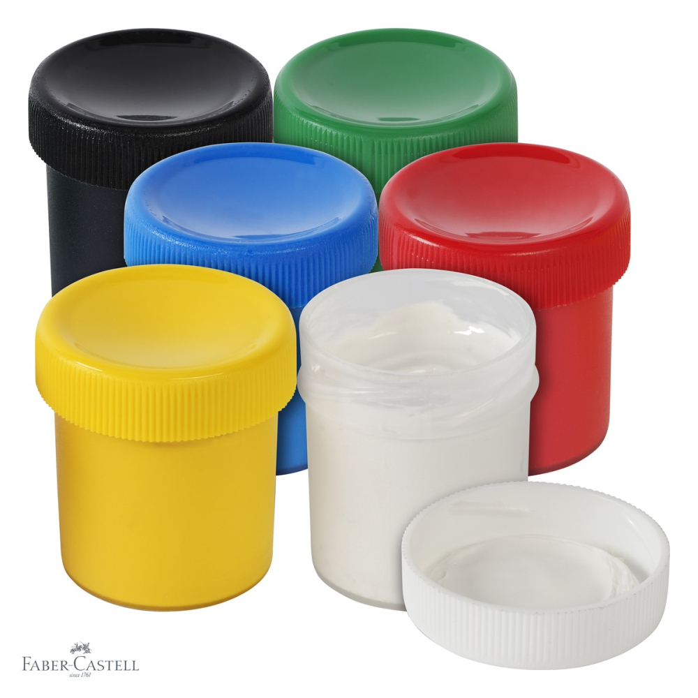 Set guase 6 culori Faber-Castell, 20 ml, culori vibrante opace, pentru copii si tineri artisti [4]