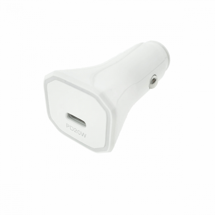 Set incarcator auto 20W, cu port USB-C, pentru Apple, cu cablu 1m cu conectori USB tip C la tip Lightning, alb [6]