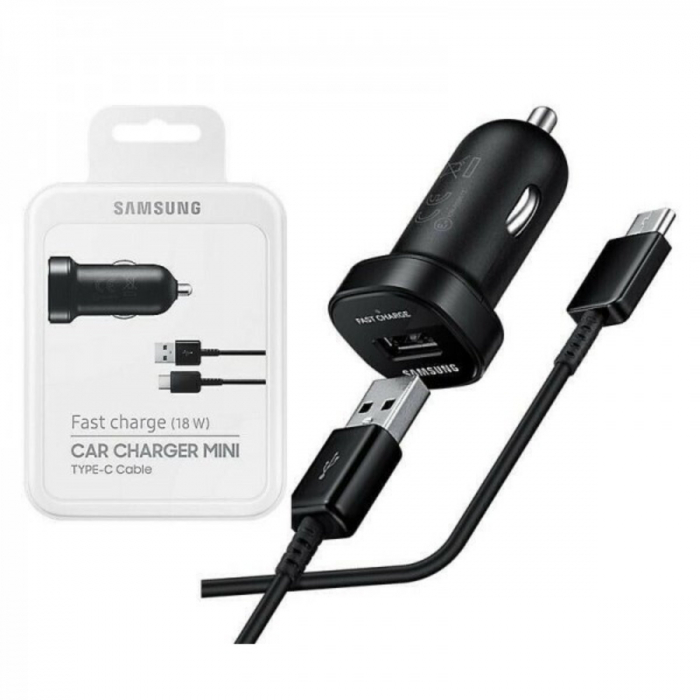 Set incarcator auto Samsung EP-LN930, cu cablu USB Tip A tata la USB Tip C tata, lungime 1.5m, Fast Charging, curent maxim 9V 2A, negru [4]