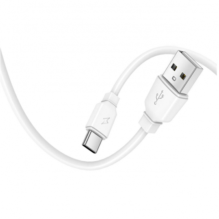 Set incarcator cu un port USB, de retea, cu cablu USB-C lungime 1m, 5V, 2.4A, PrestiCo F7S, alb [3]