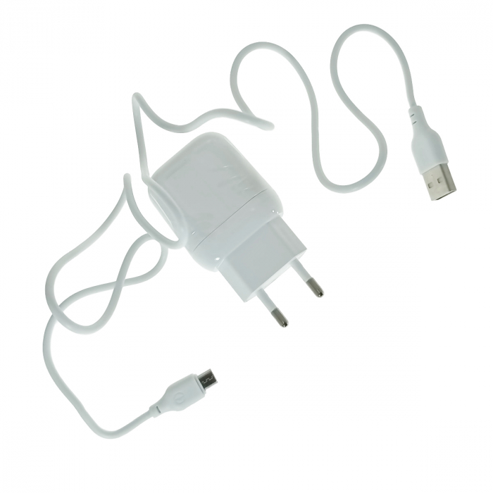 Set incarcator de retea cu cablu micro USB de 1m, 5V, 2.1A, XO-L37 86649, alb [3]
