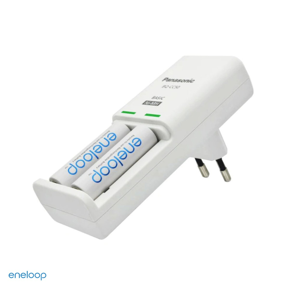 Set incarcator Panasonic eneloop Compact Charger BQ-CC50 K-KJ50MCD20E cu 2 acumulatori AA eneloop Ni-MH 2000 mAh, 2 locuri cu incarcare individuala AA si AAA, 2 locuri [4]
