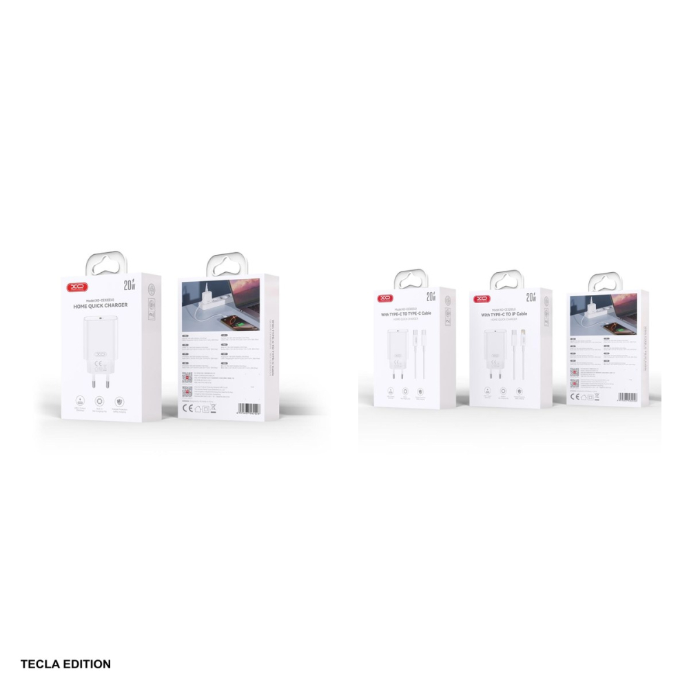 Set incarcator priza cu cablu Lightning XO CE32, 20W, 1 x USB-C, Power Delivery, Alb [4]