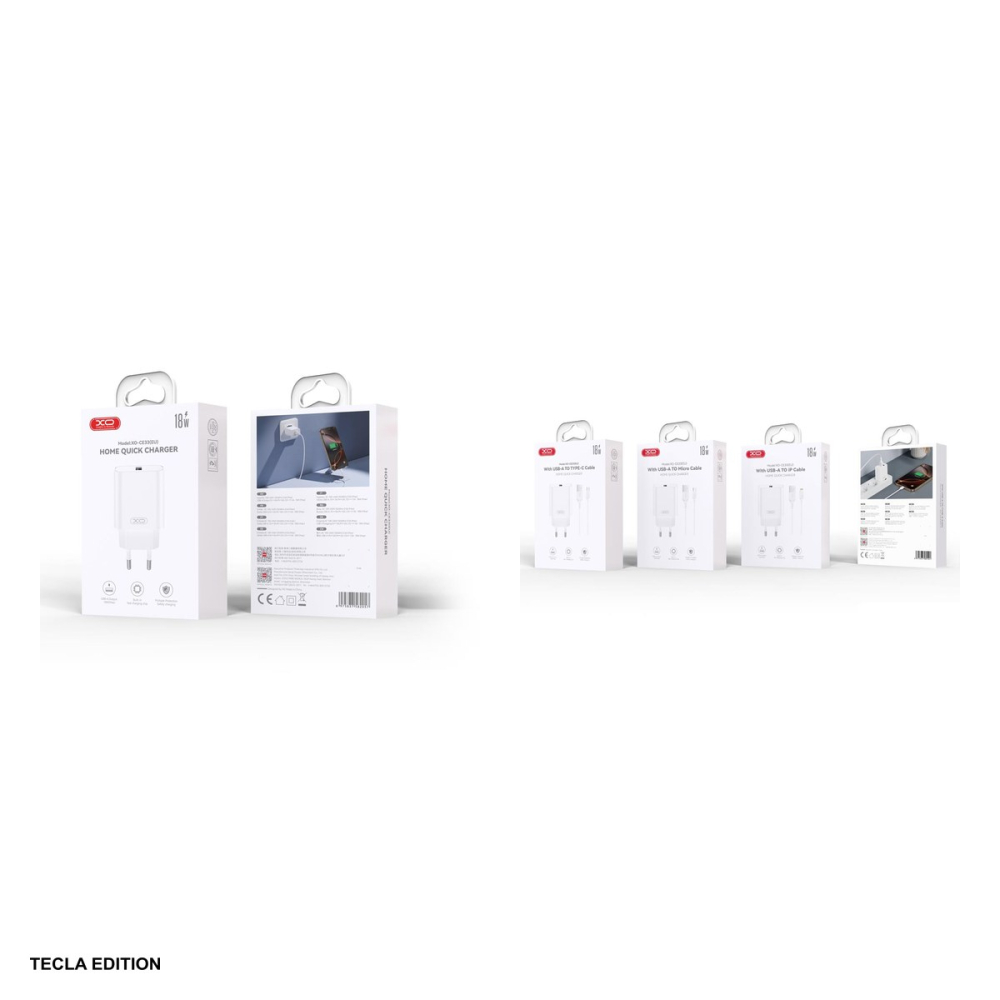 Set incarcator priza cu cablu Lightning XO CE33, 18W, 1 x USB-A, Quick Charge, Alb [4]