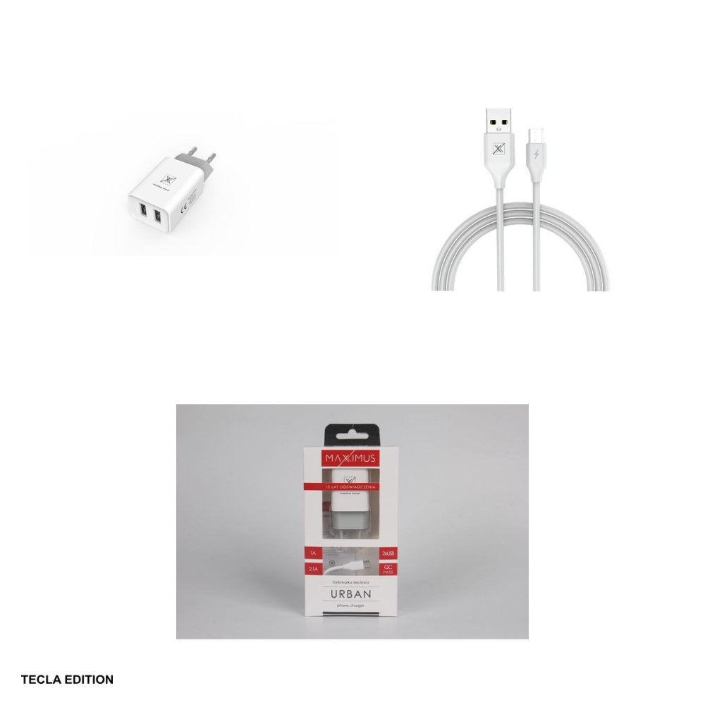 Set incarcator priza cu cablu Micro-USB Maxximus Urban, 2.1A, 2 x USB-A, Fast Charge, Alb [4]